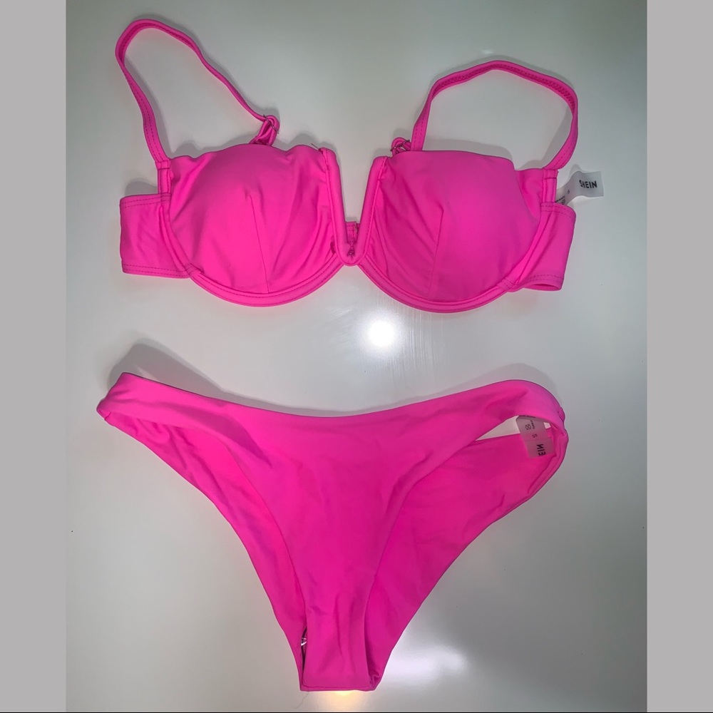 Hot Pink SHEIN Bathing Suit
